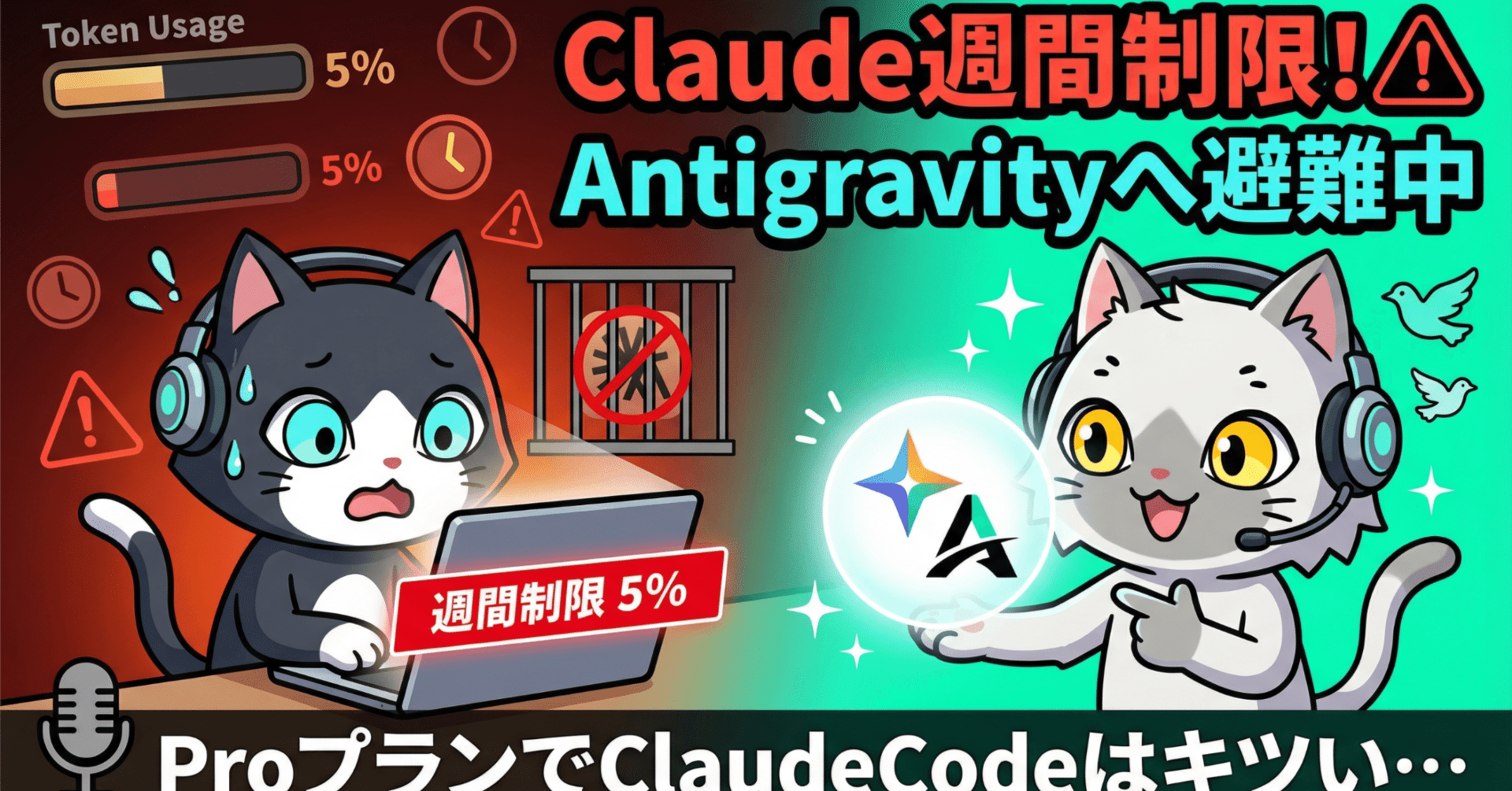 ClaudeのProプランに「週間制限」がついた話とAntigravityへの一時避難