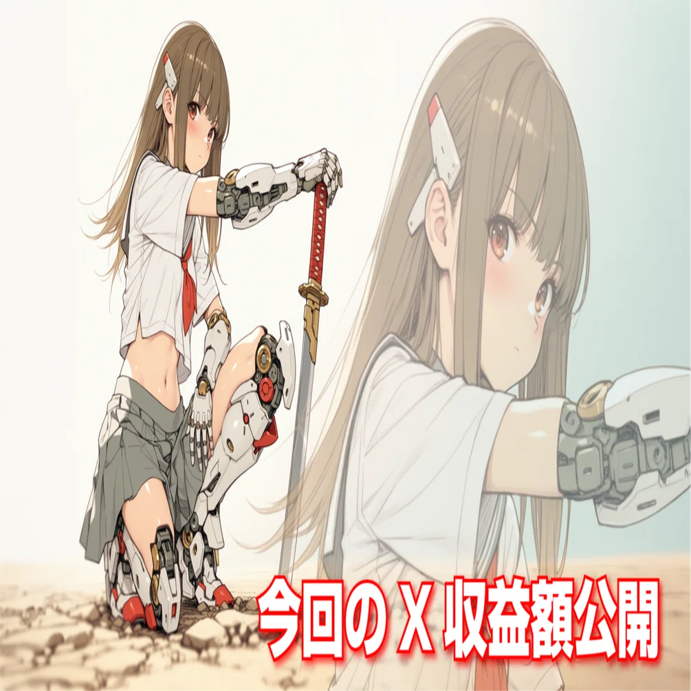今回のX収益額公開（2026年2月28日のAIイラスト）｜てんねん｜AI