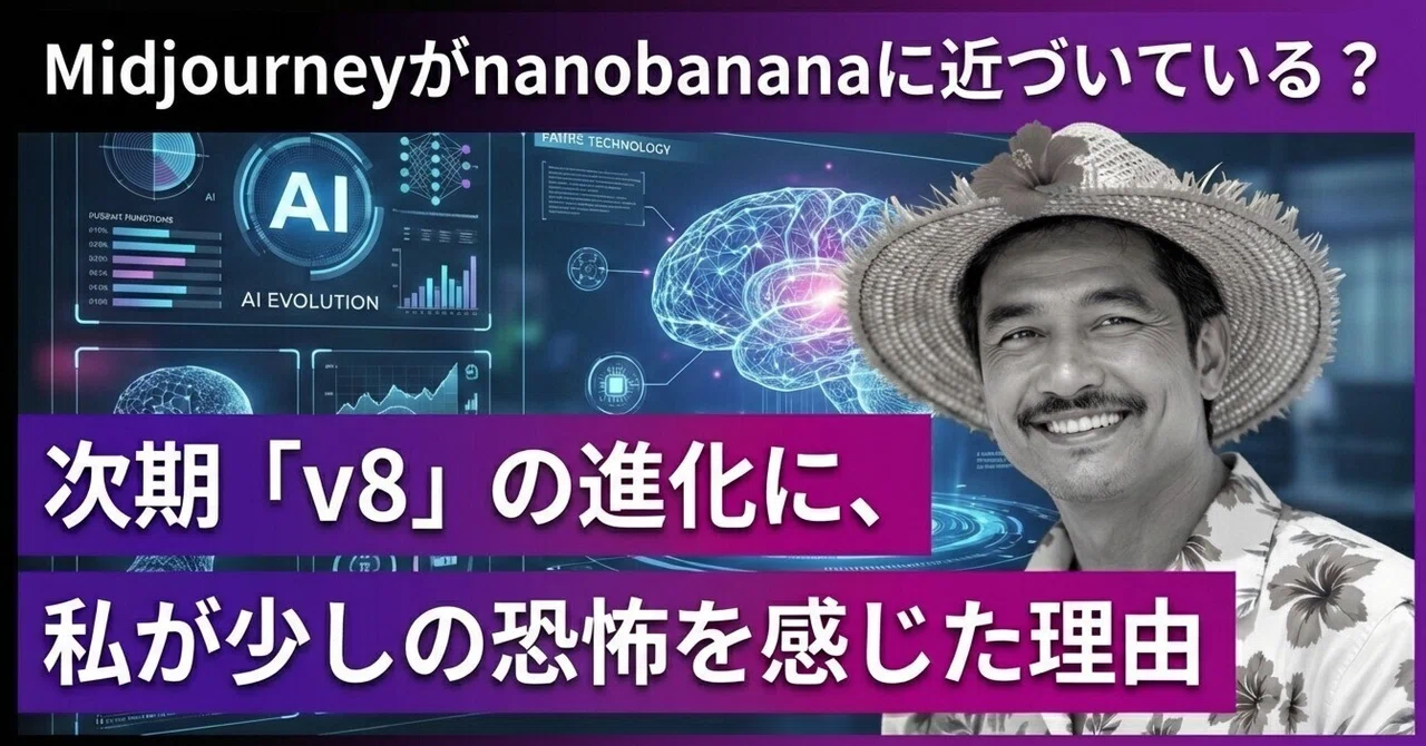 Midjourneyがnanobananaに近づいている？ 〜次期「v8」の進化に、私が少しの恐怖を感じた理由〜｜tidaa