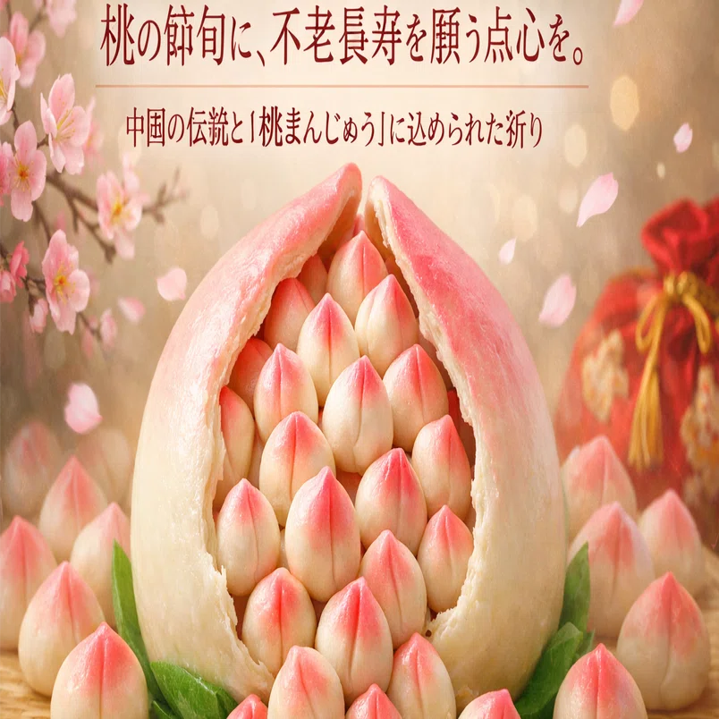🎎桃の節句に、不老長寿を願う点心を。中国の伝統と『桃まんじゅう』に