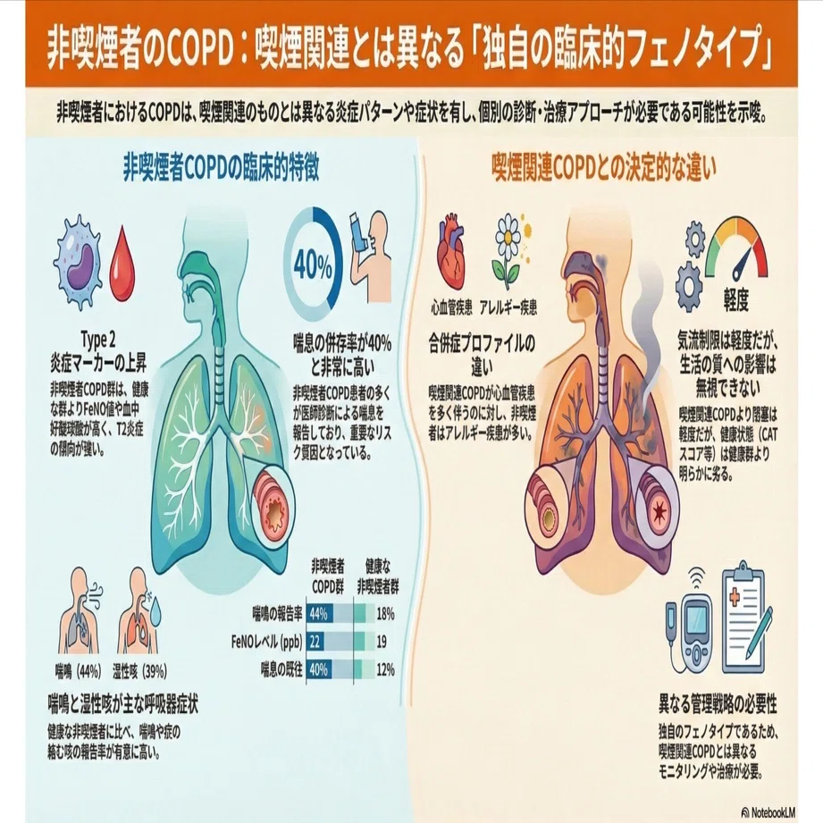 一般住民コホートにおける非喫煙者および喫煙歴保有者の慢性閉塞性肺