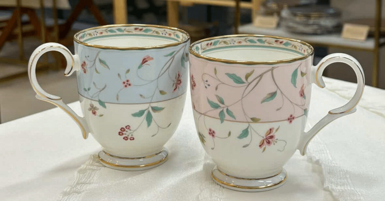 ノリタケ　花更紗　ペアマグカップ ノリタケ 花更紗マグペアセットのご紹介｜テーブルカルチャーえむすび