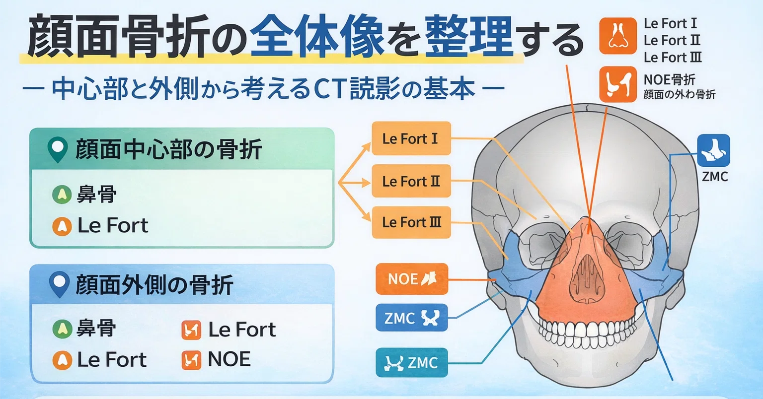 顔面骨CTを読影する上で知っておきたい顔面骨折の全体像｜とっとこ画像