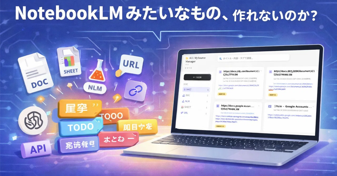 「NotebookLMみたいなもの、作れないのか？」から始まった。AUL MySource Manager｜AUL DoX