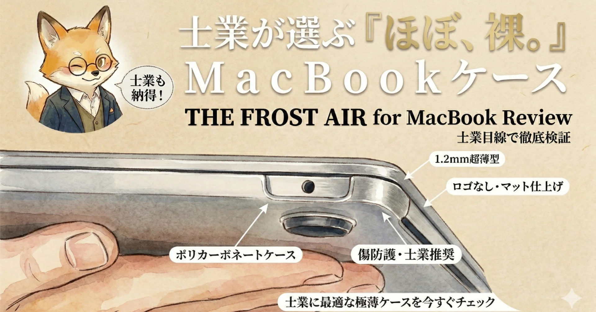 ほぼ裸」で仕事できるMacBookケース——CASEFINITE THE FROST AIR を士業