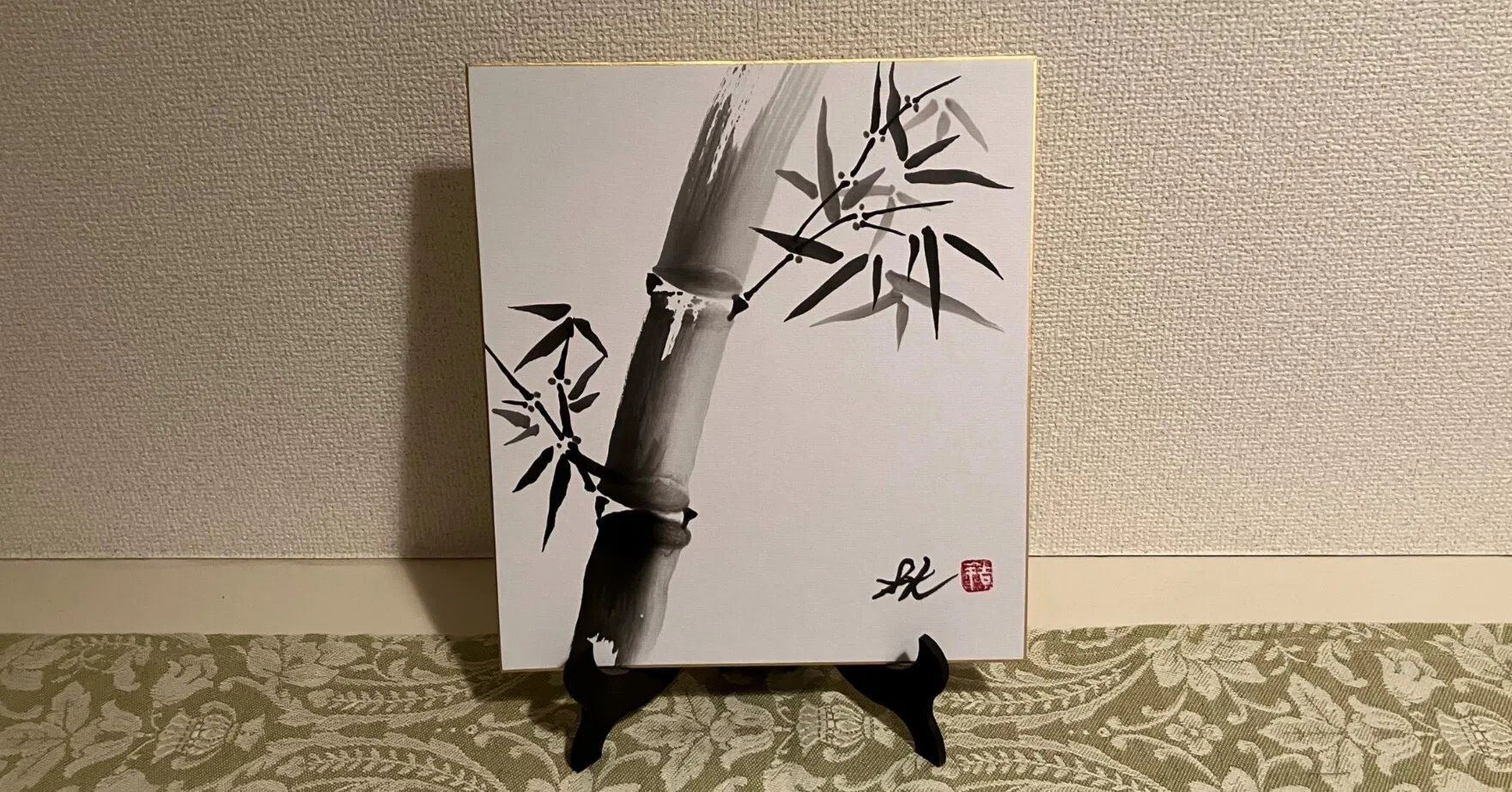 竹堂筆 紙本海岸水墨風景画 桐箱 【公式通販】