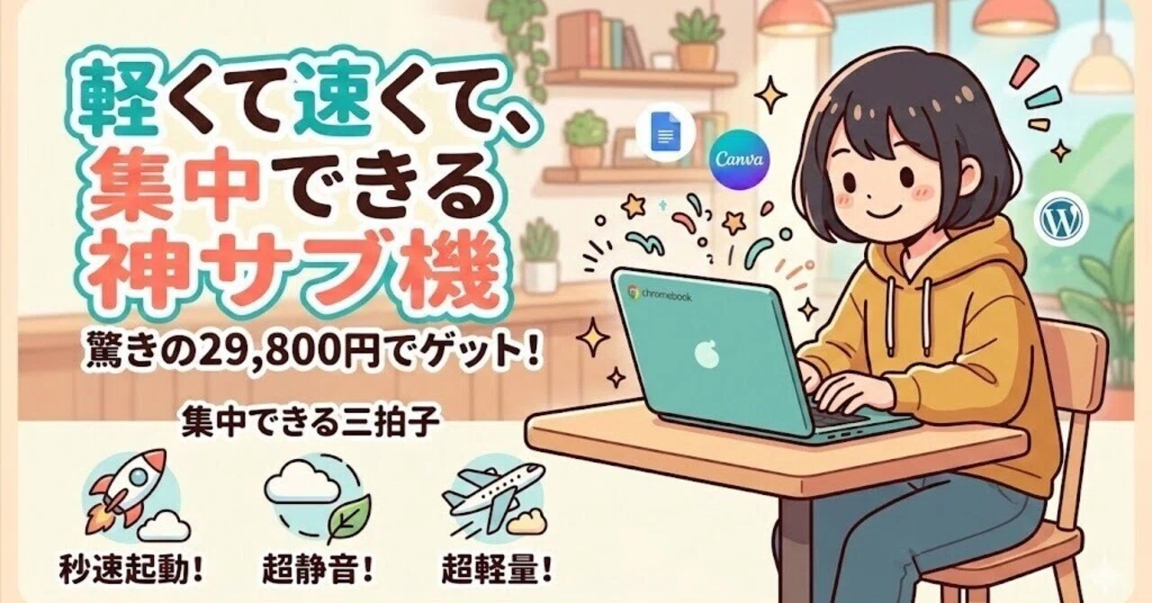 🚀 29,800円のChromebookが「ブログ書き」に最高すぎた話。〜軽くて