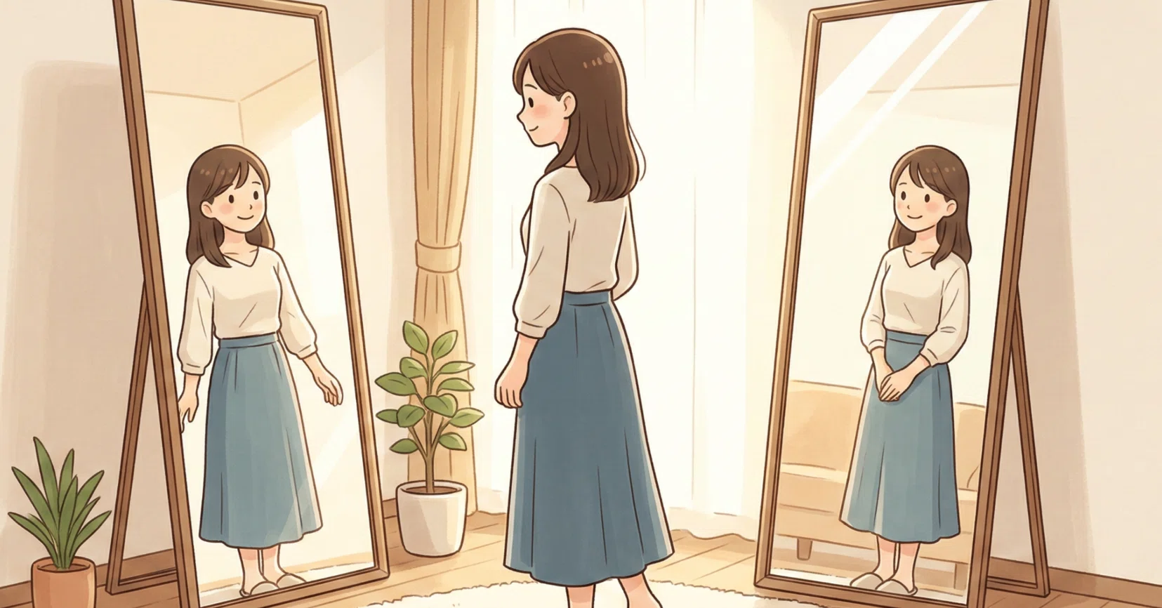 姿見鏡をどこで買うか迷い続けた私が、ようやく「自分の居場所」を 姿見鏡をどこで買うか迷い続けた私が、ようやく「自分の居場所」を