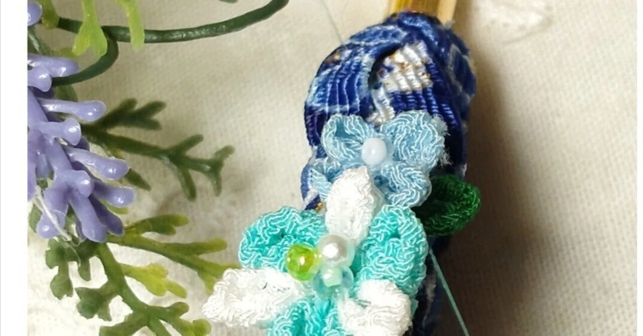 「青緑の花」ストラップ｜Coto