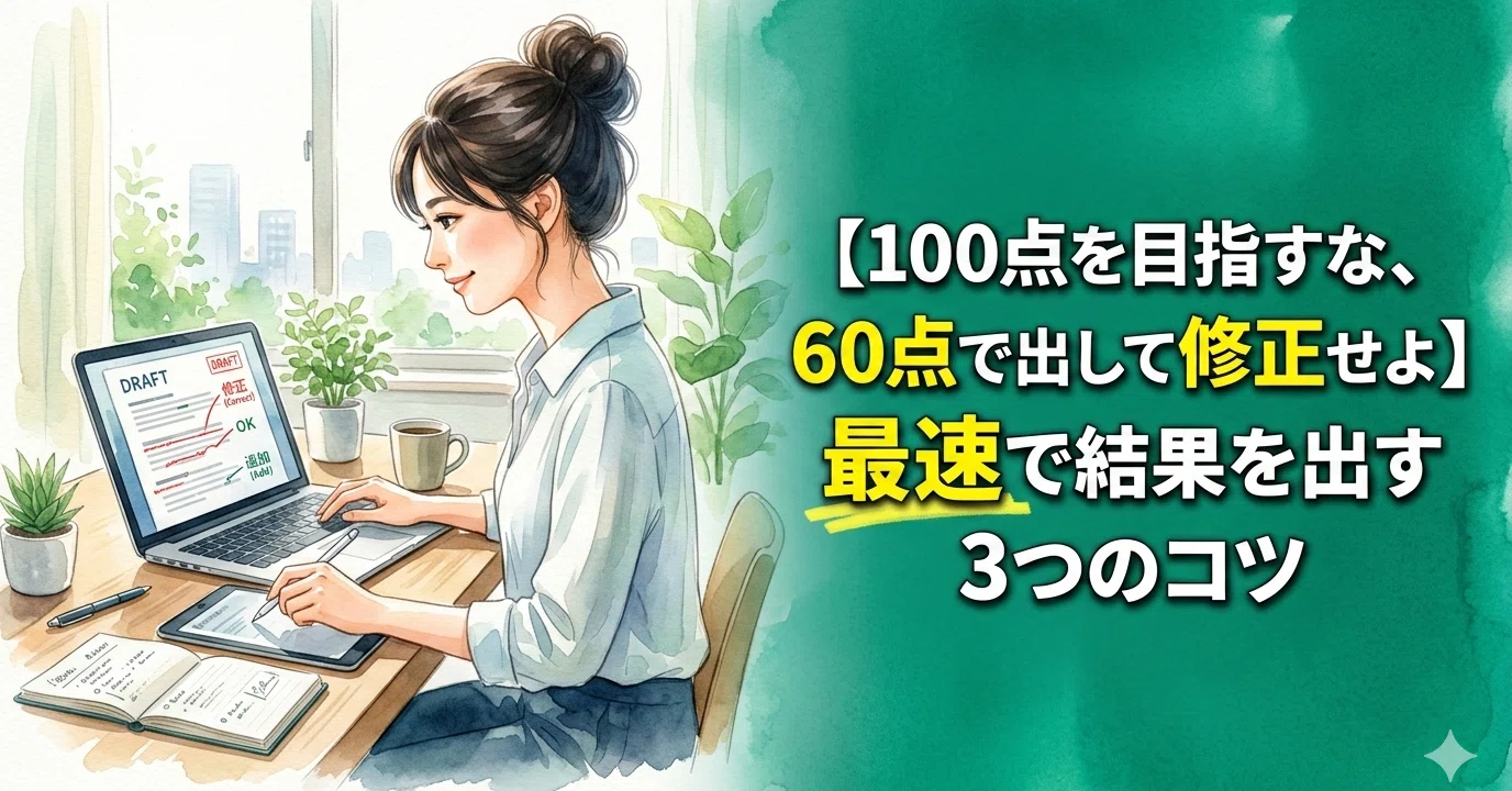 100点を目指すな、60点で出して修正せよ】最速で結果を出す3つのコツ 