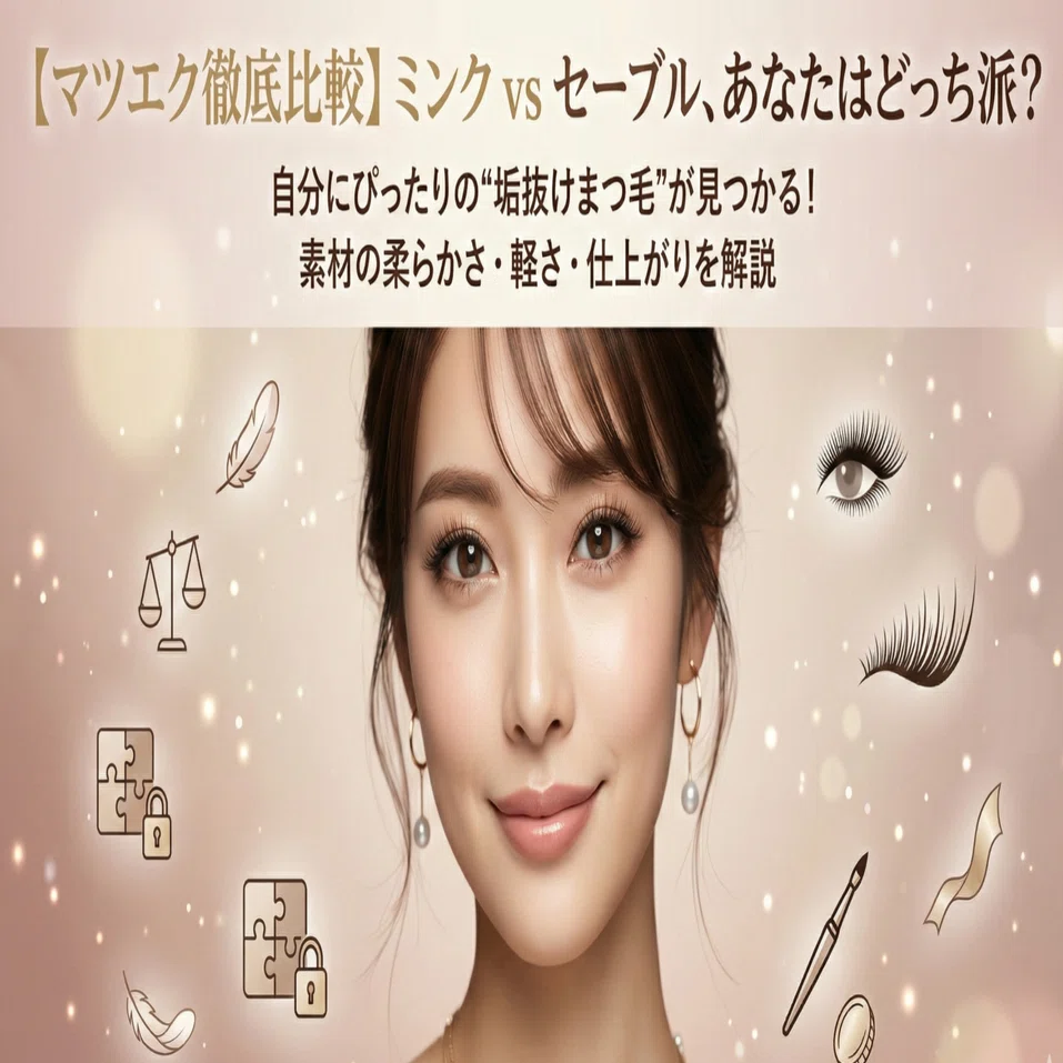 マツエク徹底比較】ミンクvsセーブル、あなたはどっち派？失敗しない毛