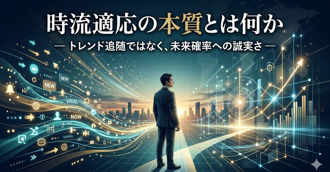 時流適応の本質とは何か― トレンド追随ではなく、未来確率への誠実さ ―｜目指せ！最強サラリーマン