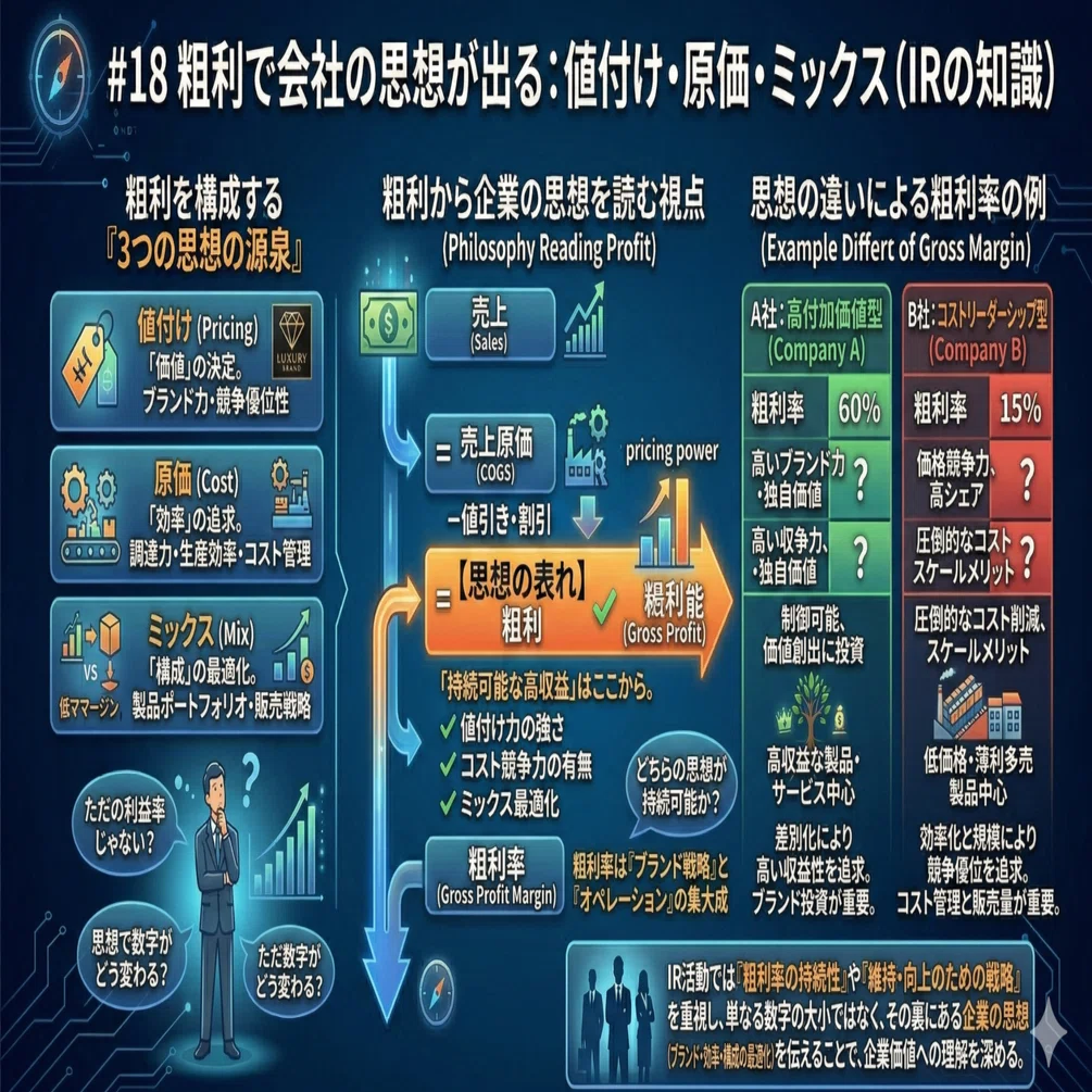 18 粗利で会社の思想が出る：値付け・原価・ミックス（IRの知識）｜T