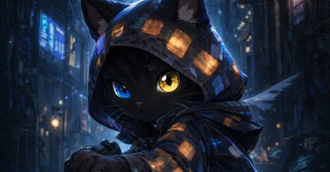 ネオンの路地裏に生きる「黒猫オッドアイシーフ」を作った話🐈‍⬛ ｜AI