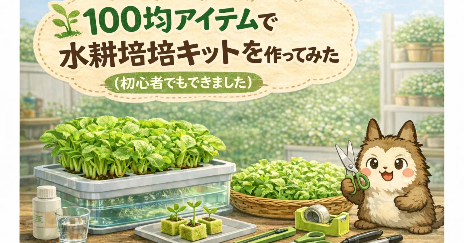 100均アイテムで水耕栽培キットを作ってみた（初心者でもできました 
