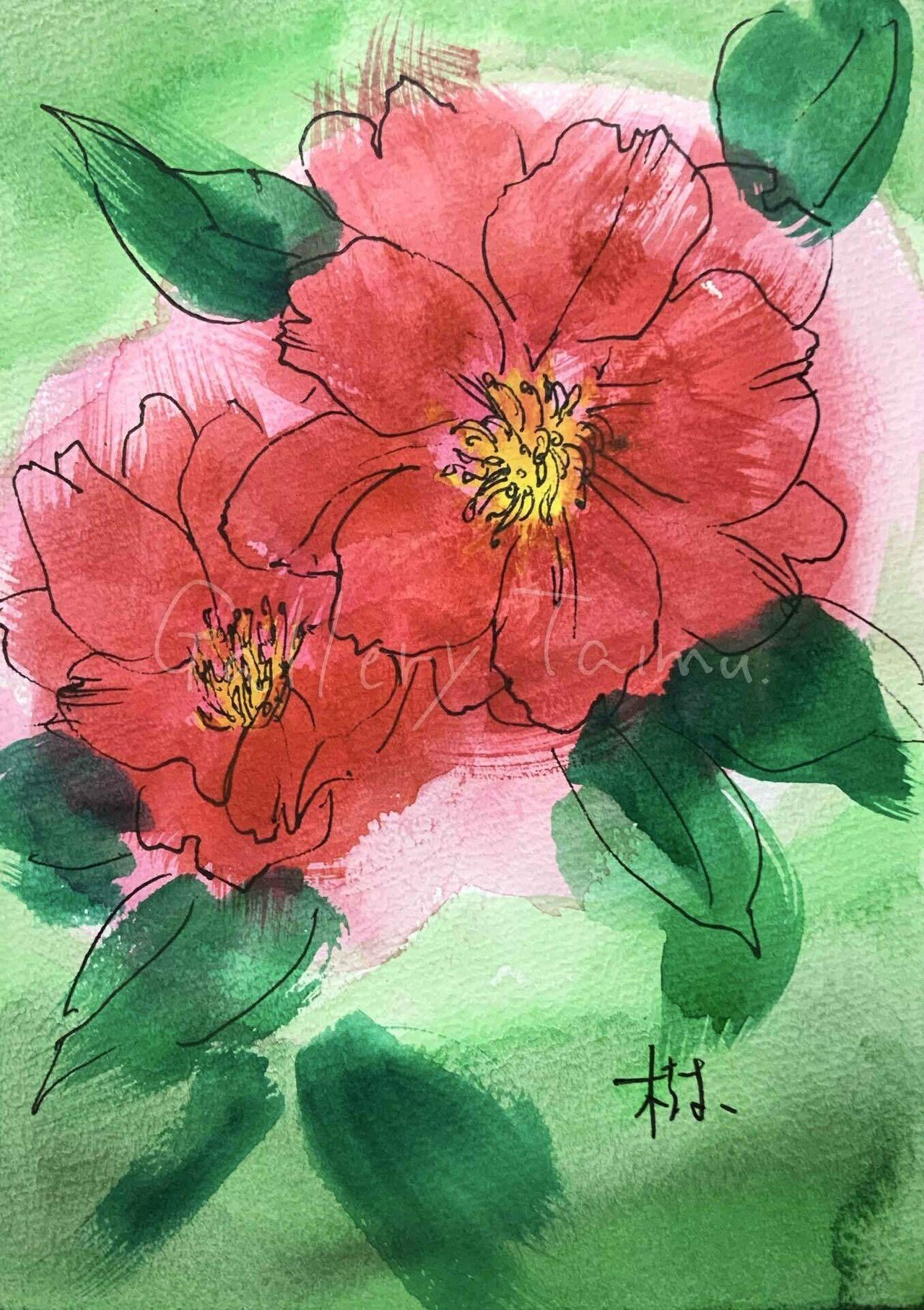 スケッチ 「山茶花」｜樹