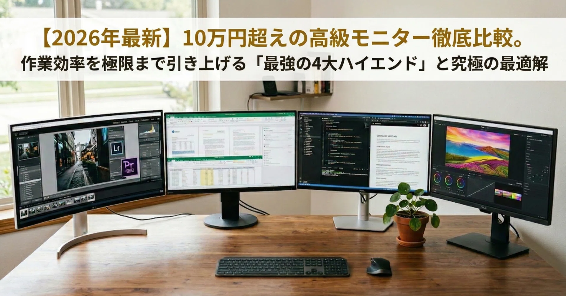2026年最新】10万円超えの高級モニター徹底比較。作業効率を極限まで 