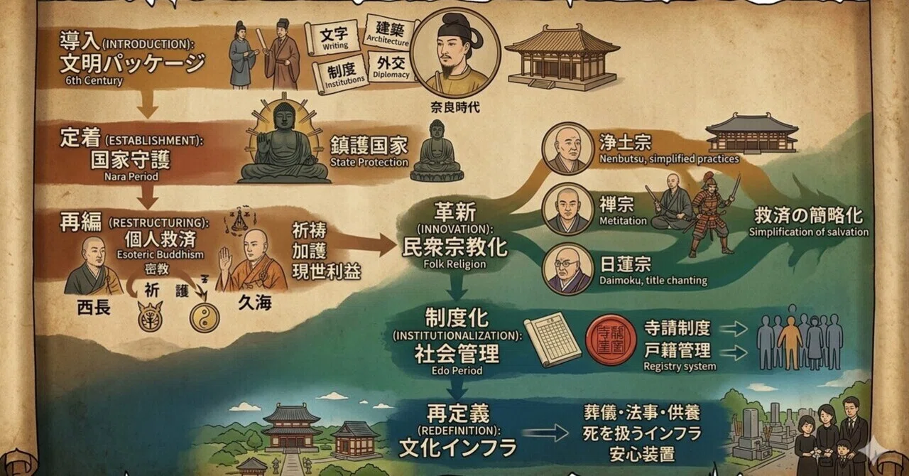 【日本仏教の歴史】なぜ1500年も日本の基盤であり続けたのか?|ぼん|歴史