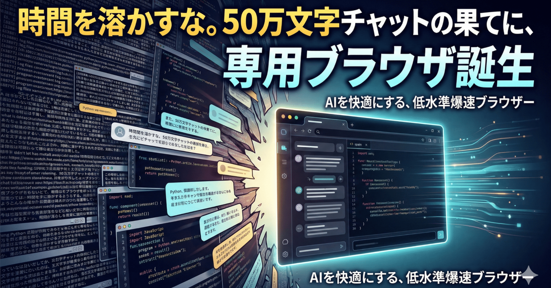 時間を溶かすな。50万文字チャットの果てに、専用ブラウザを作った話