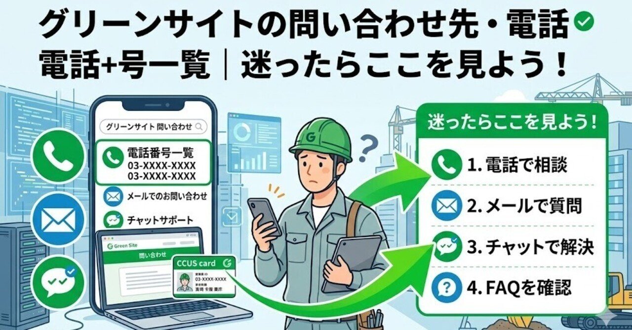 グリーンサイトの問い合わせ先・電話番号一覧｜迷ったらここを見よう