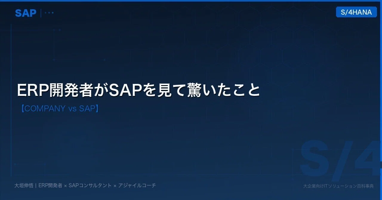What Surprised an ERP Developer About SAP [COMPANY vs SAP]｜大垣伸悟