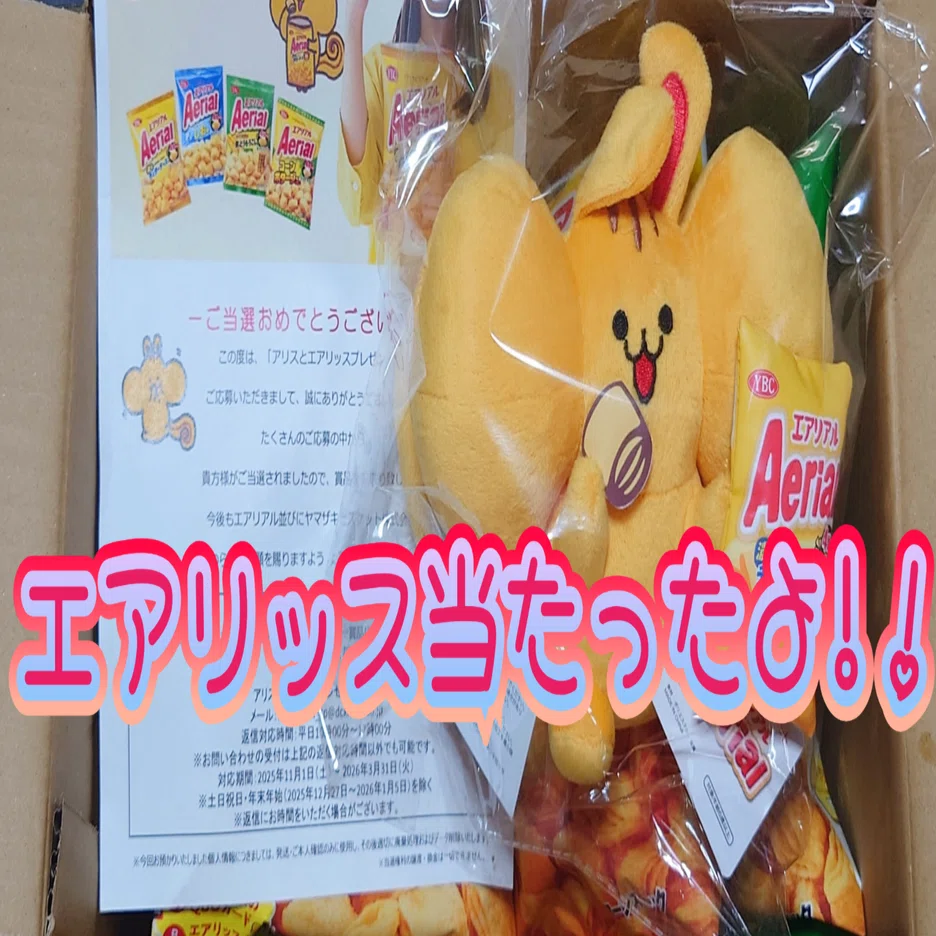 アリスとエアリッス プレゼントキャンペーン当選！！｜ぬるちぃ