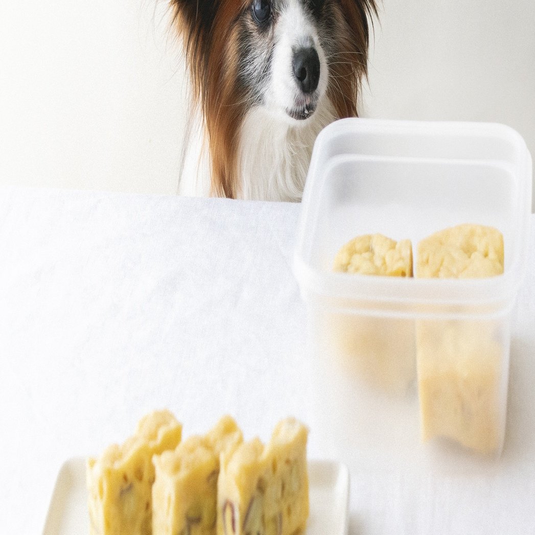 タッパー レンジ調理 ボウルなしでok さつまいもの蒸しケーキ 手作り犬おやつレシピ いちかわあやこ 犬ごはん先生 Note