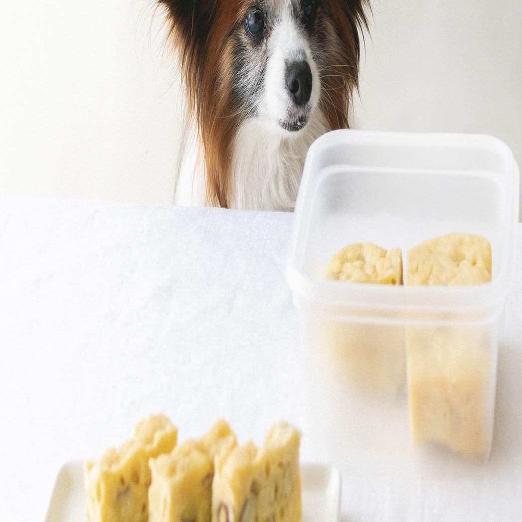タッパー レンジ調理 ボウルなしでok さつまいもの蒸しケーキ 手作り犬おやつレシピ 単品購入 いちかわあやこ 犬ごはん先生 Note