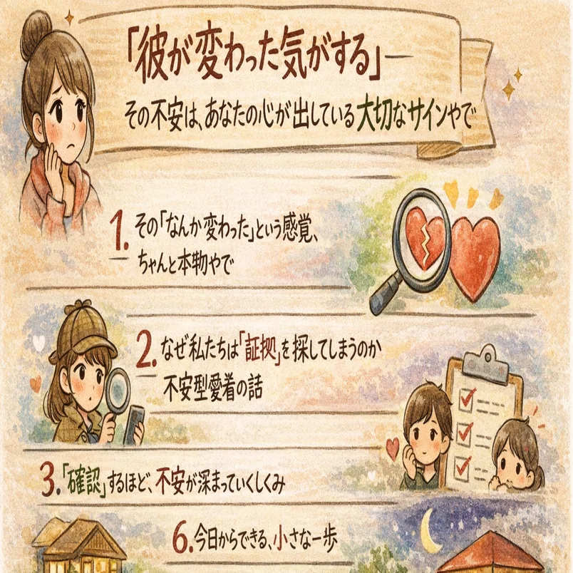 彼が変わった気がする」——その不安は、あなたの心が出している大切な 