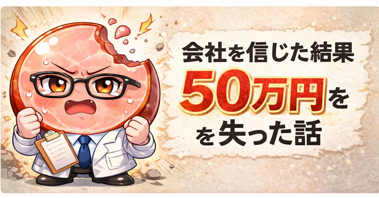 会社を信じた結果、50万円失った話|ハム