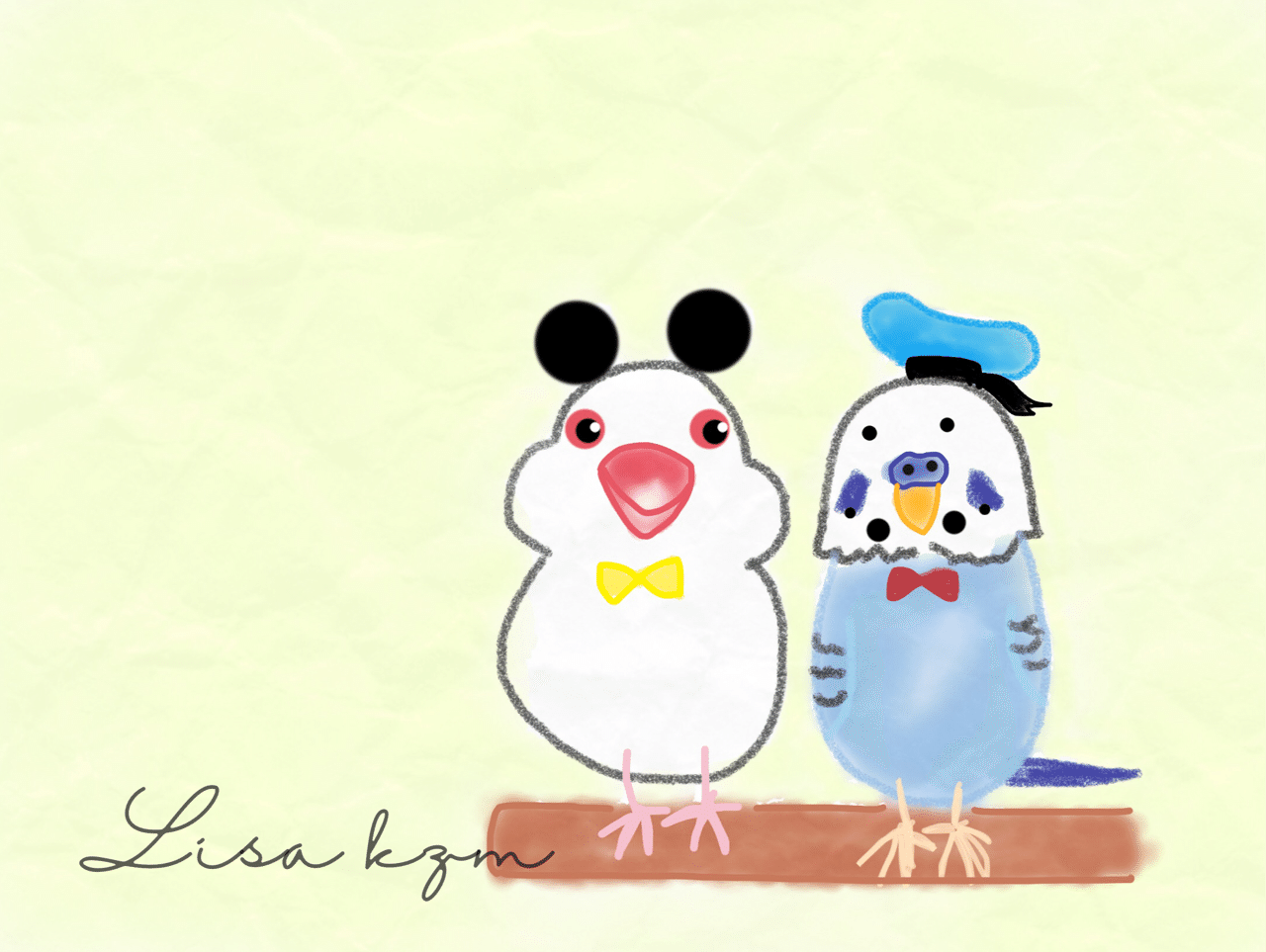 セキセイインコのルゥちゃん Lisa S Art Gallery Note セキセイインコのルゥちゃん Lisa S Art Gallery Note