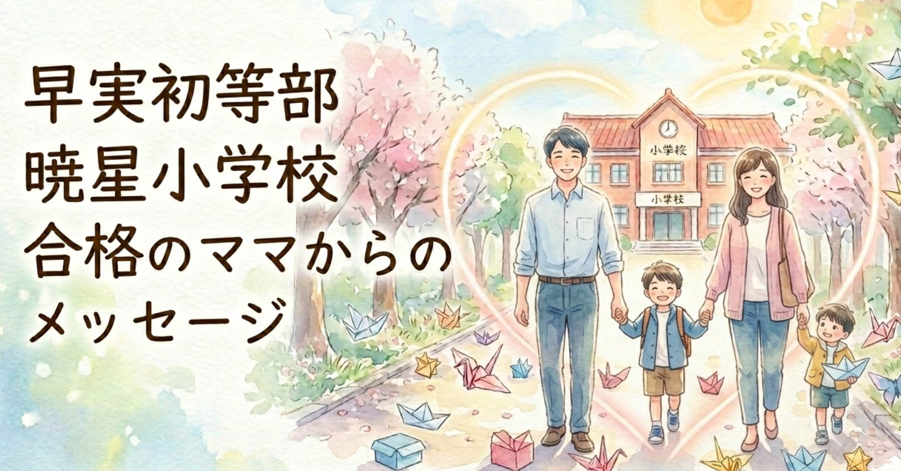 早稲田実業初等部 暁星小学校合格の方からのメッセージ｜小学校受験
