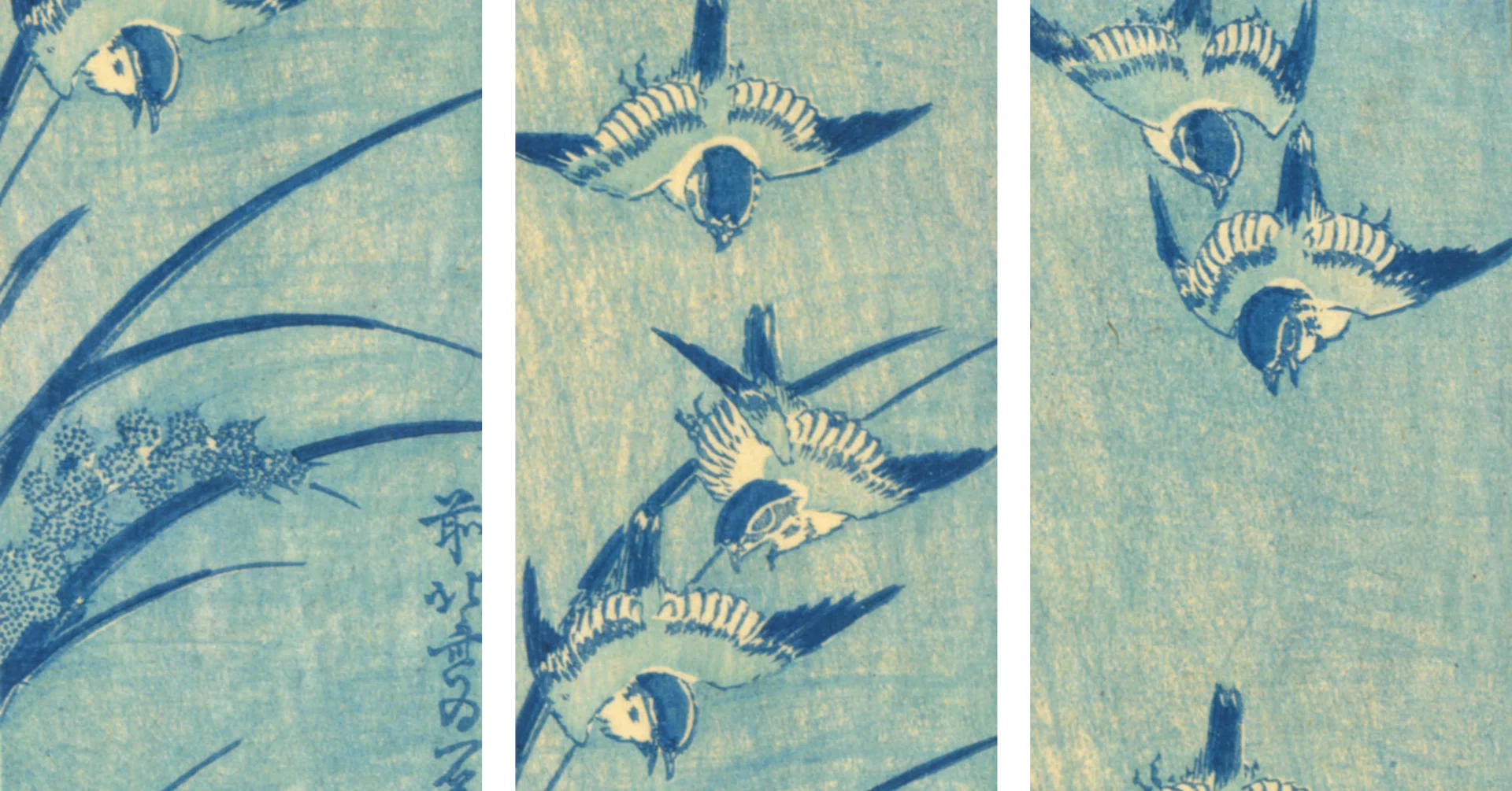 花鳥版画展」出品作⑥葛飾北斎《粟に雀》天保2-3年（1831-32）年頃