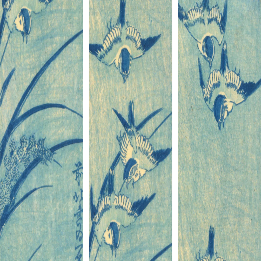 花鳥版画展」出品作⑥葛飾北斎《粟に雀》天保2-3年（1831-32）年頃