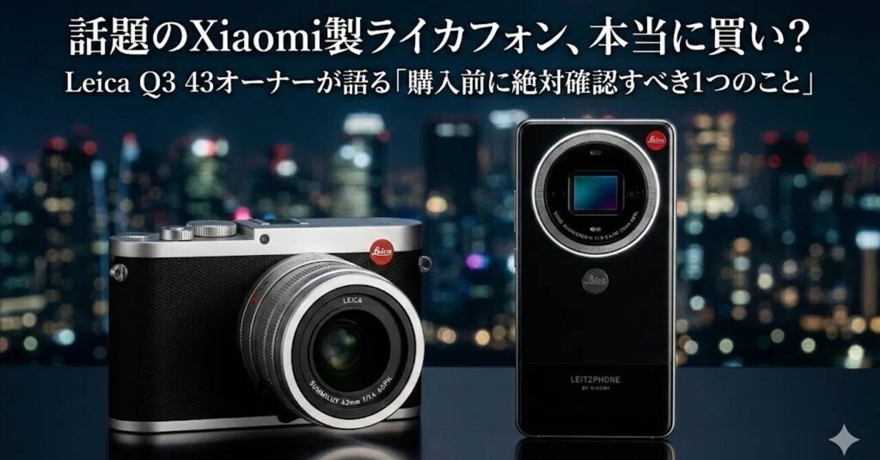 話題のXiaomi製ライカフォン、本当に買い？ Leica Q3 43オーナーが語る 