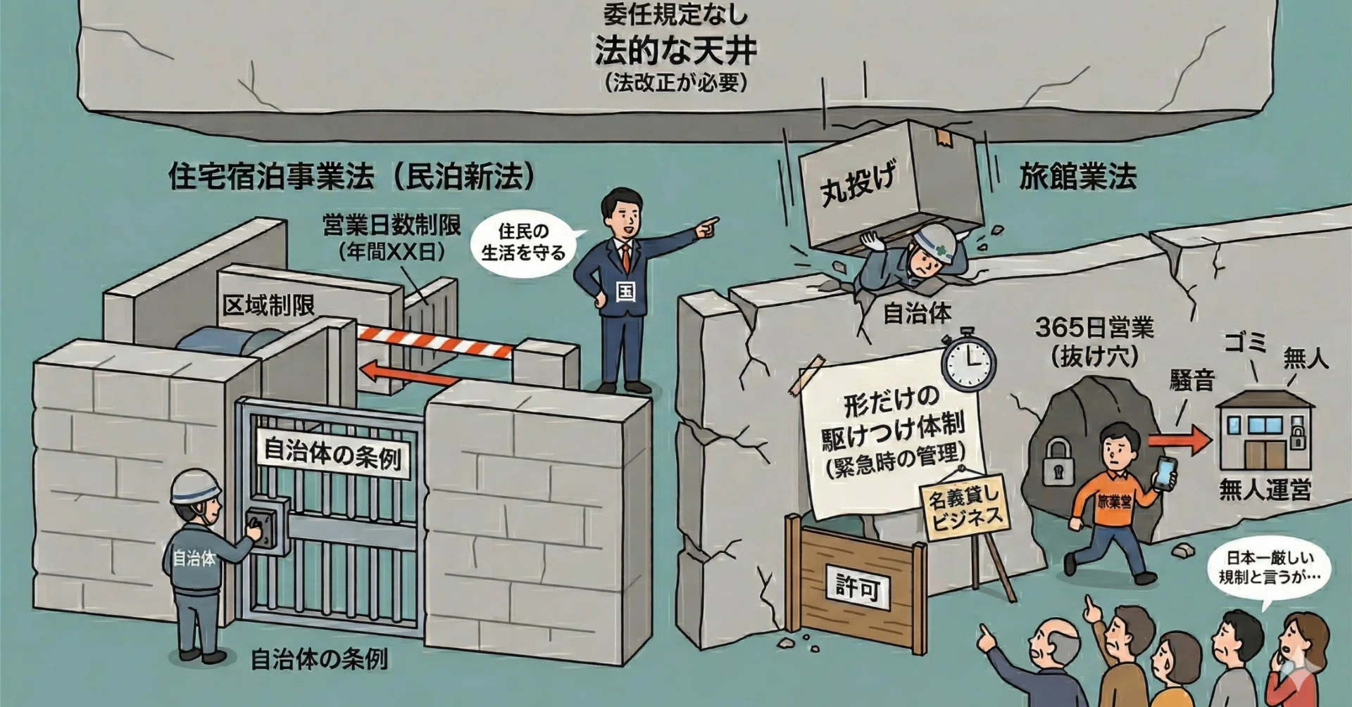 誰も駆けつけない民泊は、誰のせいか――旅館業法の“丸投げ”が住民を 