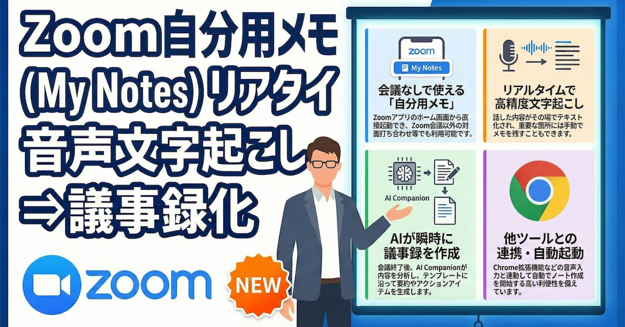 Zoom自分用メモ(My Notes)リアタイ音声文字起こし⇒議事録化｜(新潟県 