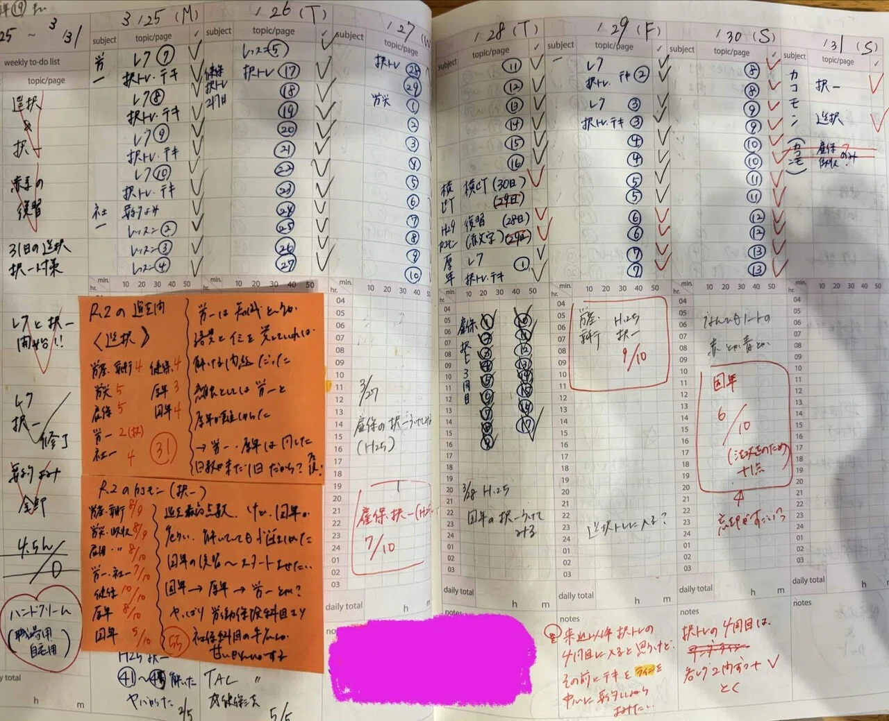 合格日記】3月｜社労士勉強3か月― 実際に使ったスケジュール帳を公開
