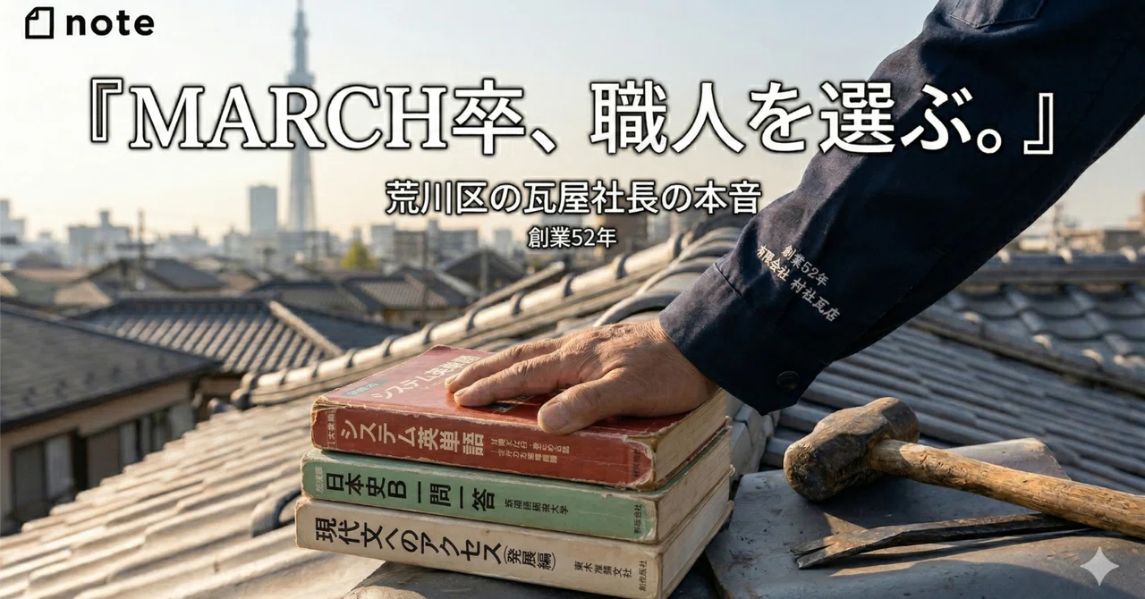 MARCH卒の僕が、オフィスを捨てて「屋根の上」を選んだ、しょうもない正体。｜村社瓦店