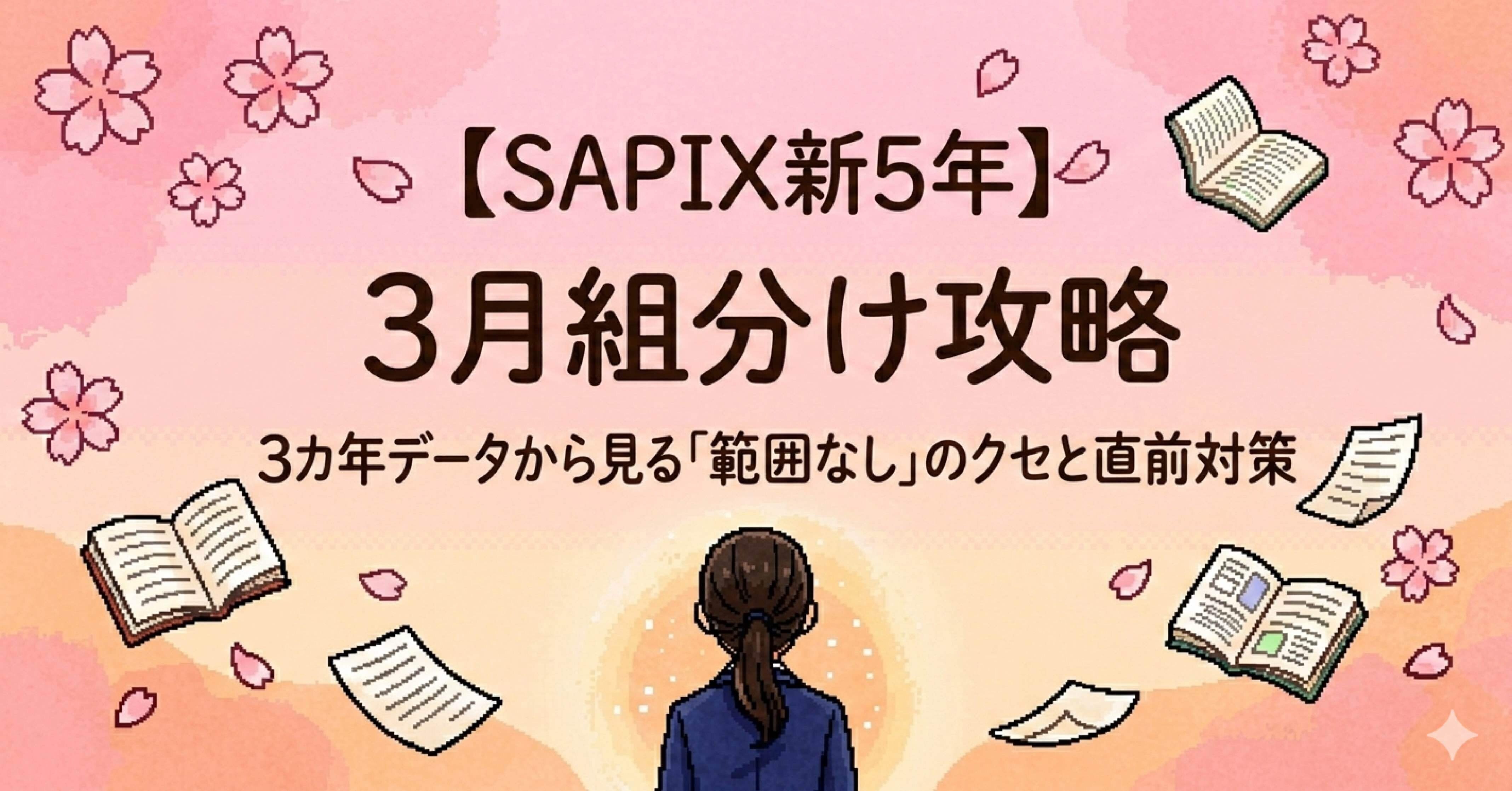 SAPIX新5年】3月組分け攻略。直近過去データから紐解く「範囲なし