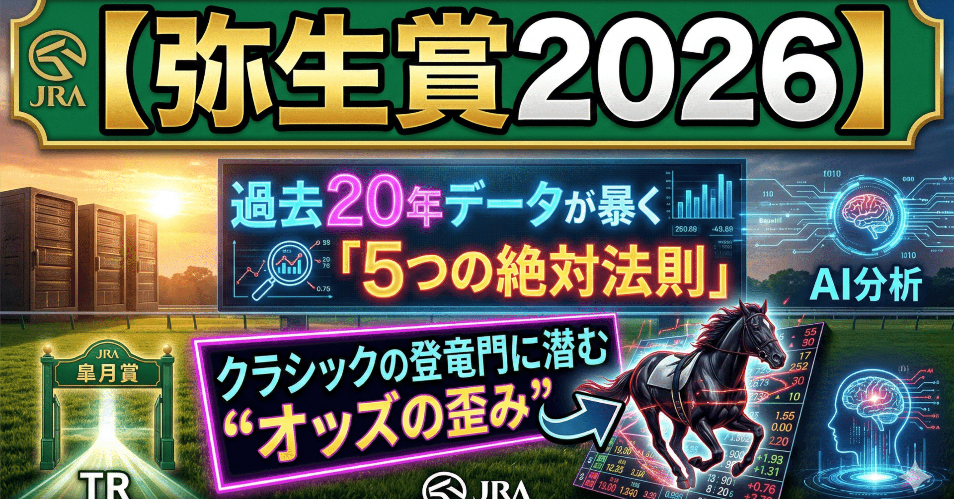 弥生賞2026】過去20年データが暴く「5つの絶対法則」と騎手データ