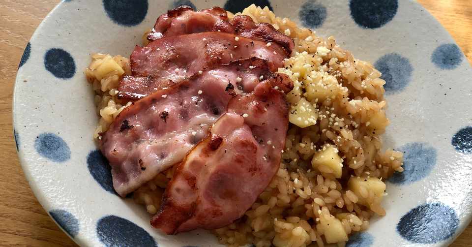食戟のソーマ リンゴの洋風がゆ リゾット 作ってみた 白米 Note