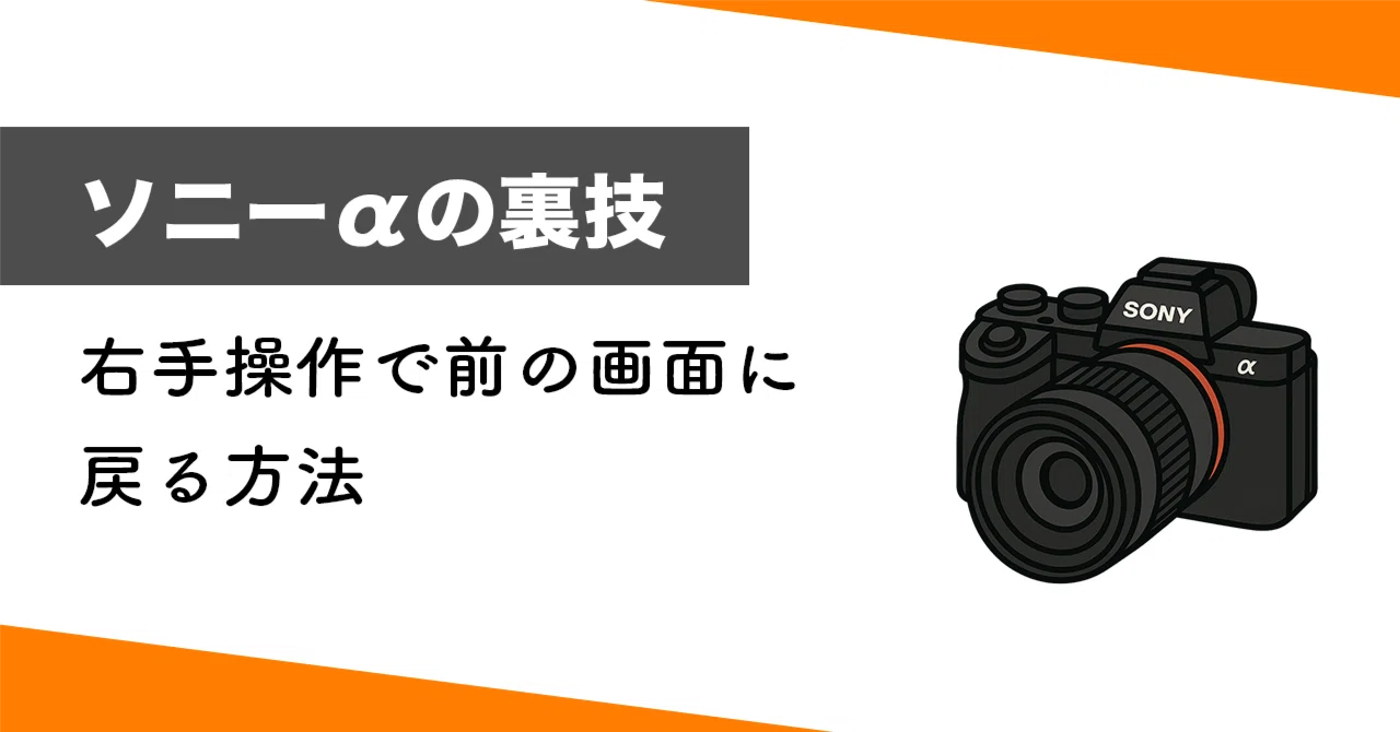 ソニーαの裏技】右手操作で前の画面に戻る方法｜onotch