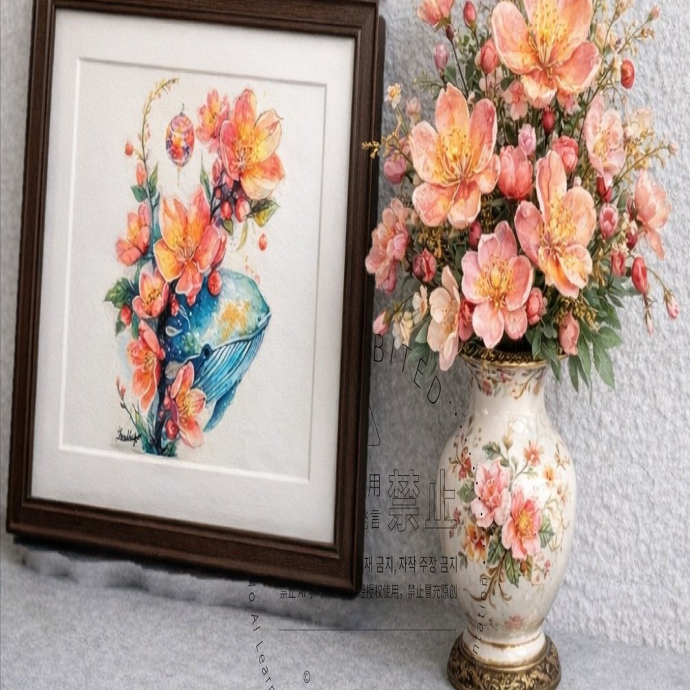 新作】生命を運ぶ「常世の揺籃」— 深海の記憶が花開く一点ものの水彩画