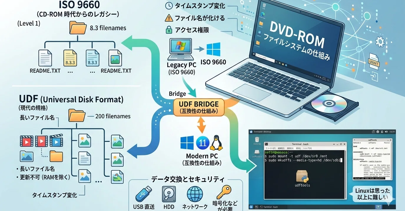 DVD-ROMの舞台裏：ISO 9660からUDF、そしてLinuxでのマウントまで｜kzn