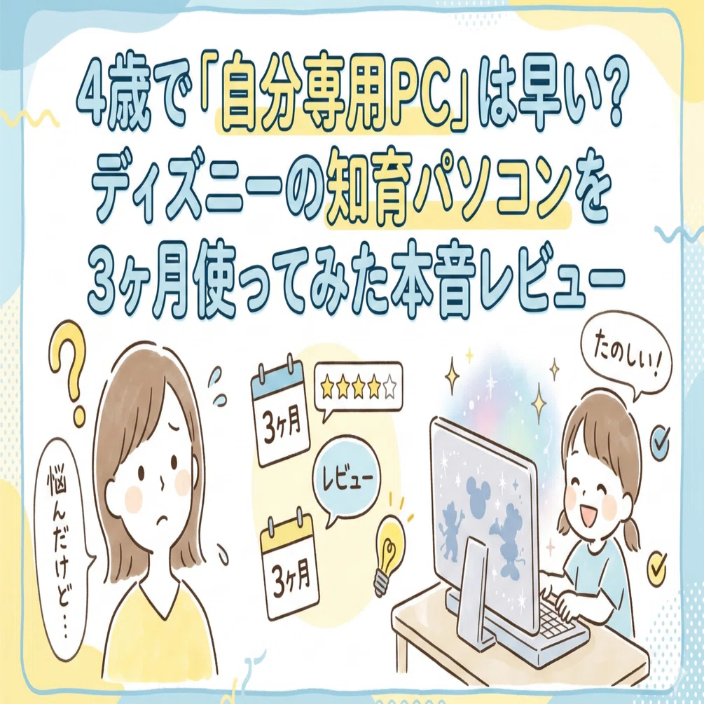 4歳で「自分専用PC」は早い？ディズニーの知育パソコンを3ヶ月使って