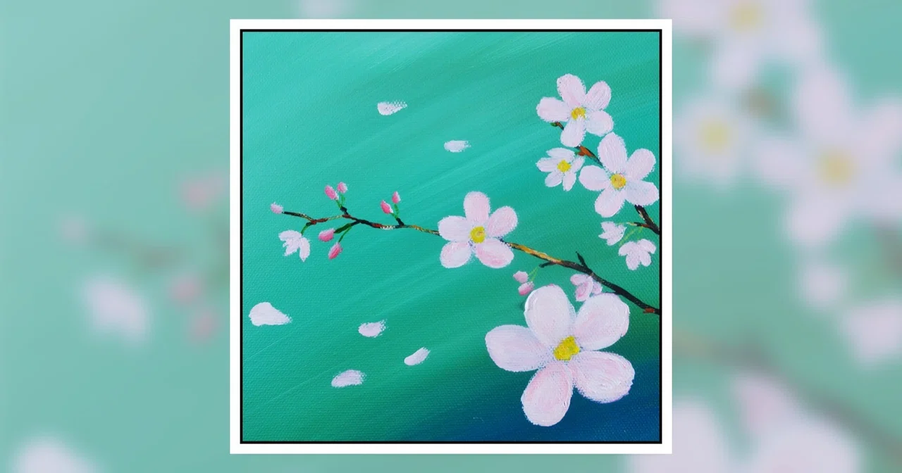 アクリル絵の具を使用した「可愛い花」の描き方 / アクリル絵の具 