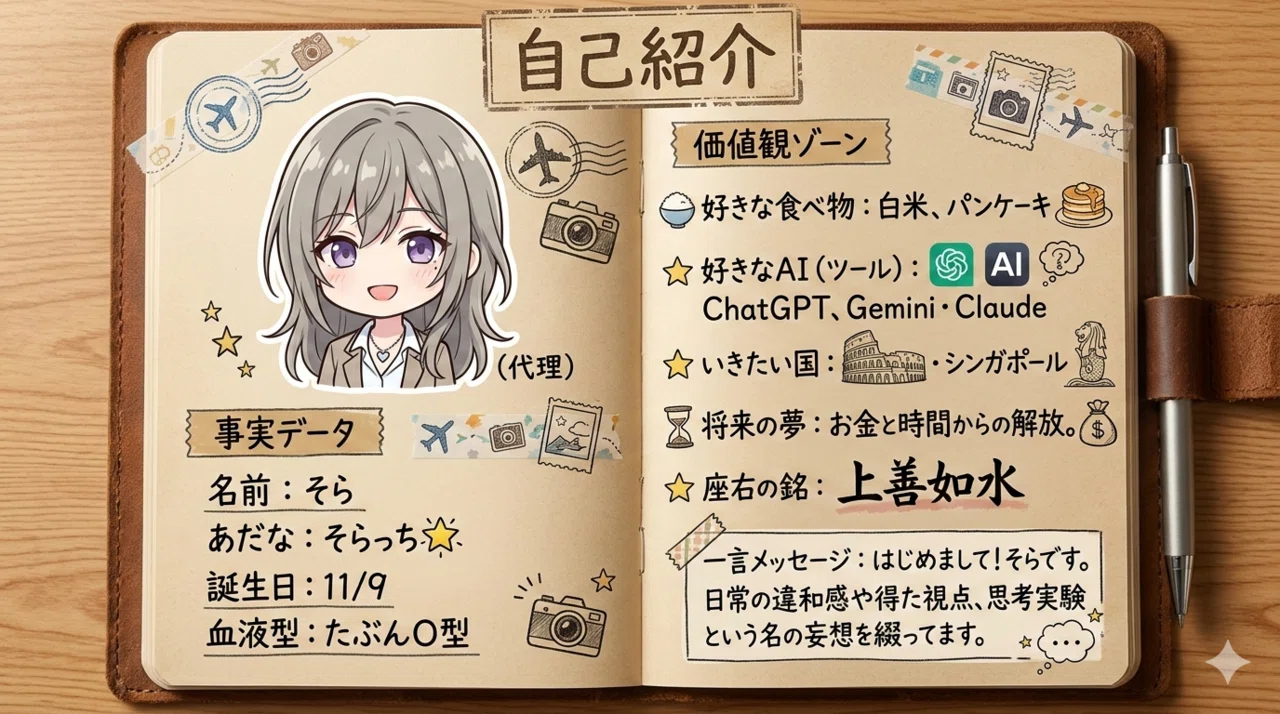 プロフィール帳を作ってみた話｜そら