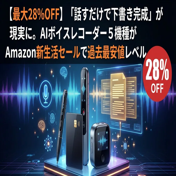 AIボイスレコーダー5機種が軒並み過去最安値！新生活セールがアツ