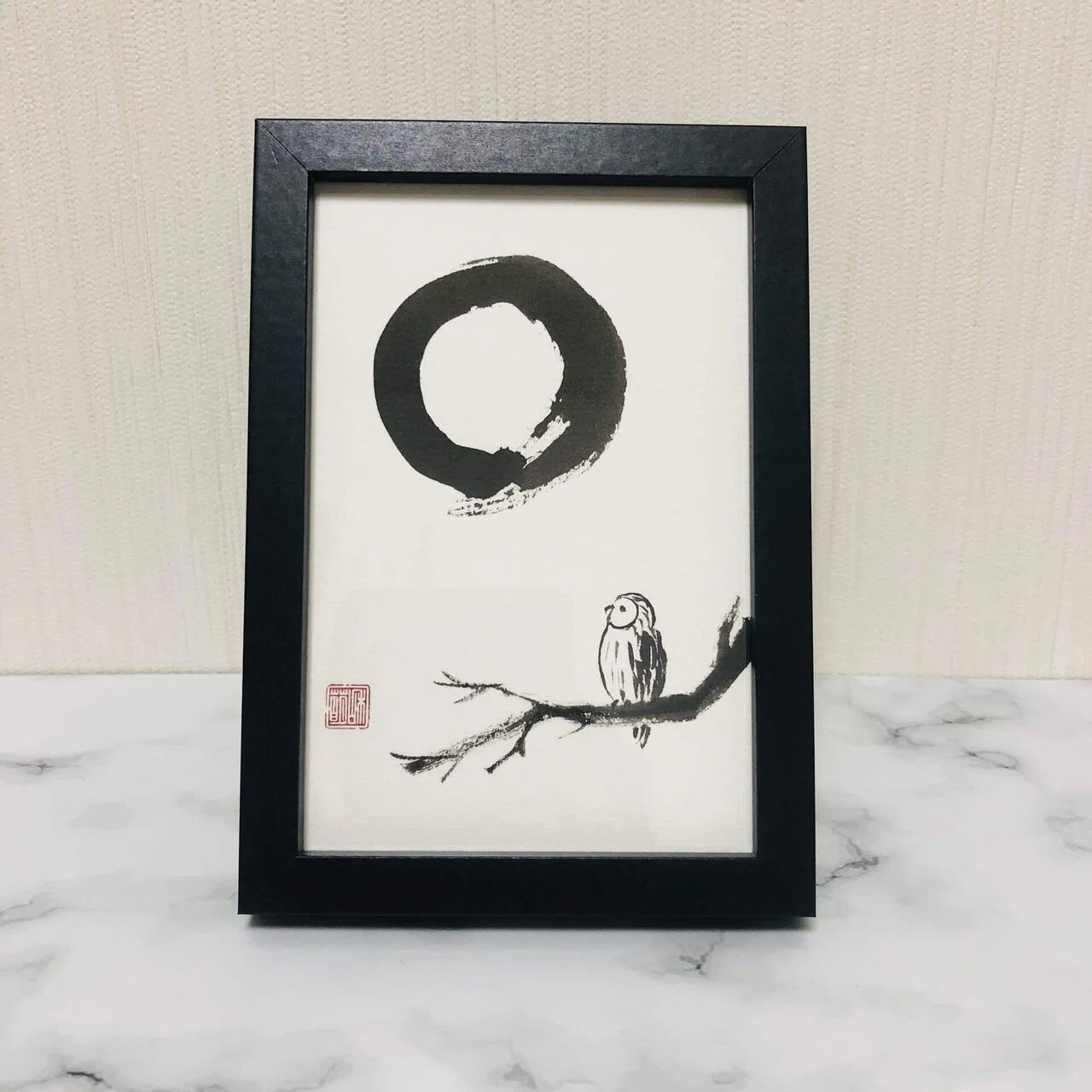 絵画 フクロウ 墨絵 フクロウ キャンバスアート 原画 手描き 絵画